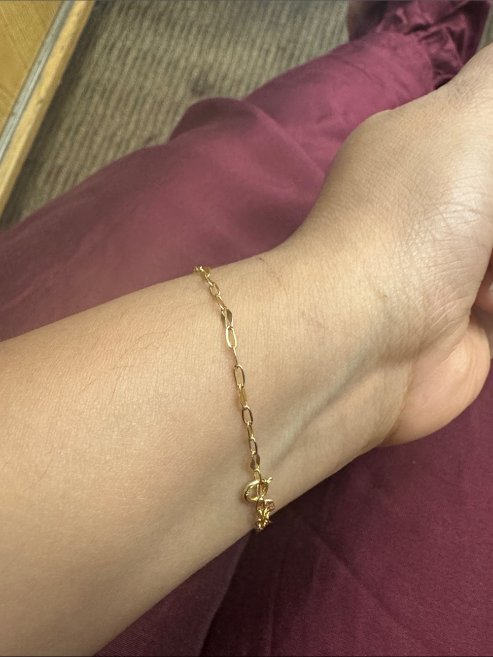Delicate Solid 10k Gold Paperclip Chain Bracelet - Women's Jewelry